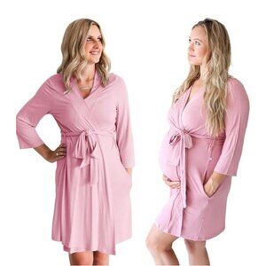 Posh Peanut Mommy Robe 3/4 Sleeve Women's XXL Solid Dusty Rose MMYRBE